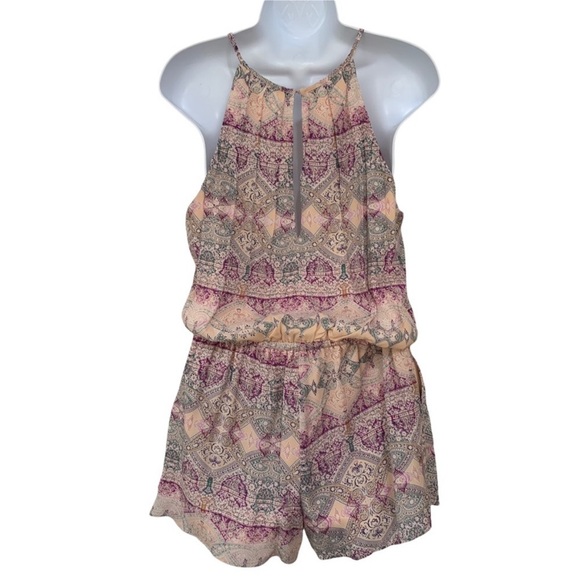 Lavender Brown Silk Blend Romper - Picture 5 of 11
